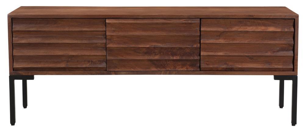 Meuble TV 3 portes en manguier massif et m�tal ONDA