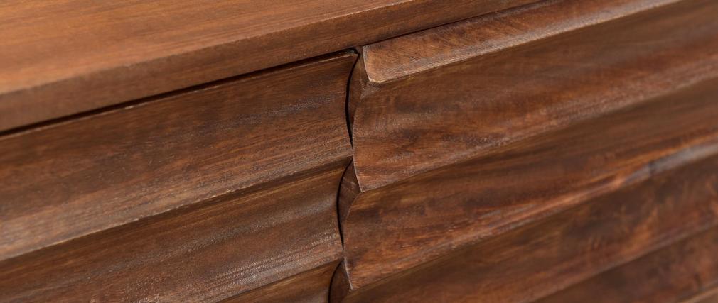 Meuble TV 3 portes en manguier massif et m�tal ONDA