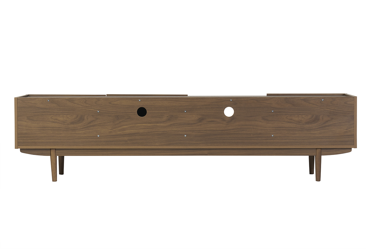 Meuble TV bois fonc noyer 3 portes L180 cm SANAA