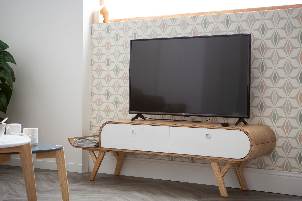 Meuble TV design 150cm fr�ne KYOTO