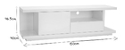 Meuble TV design blanc laqu&eacute; brillant L150 cm KARY