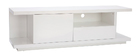 Meuble TV design blanc laqu&eacute; brillant L150 cm KARY