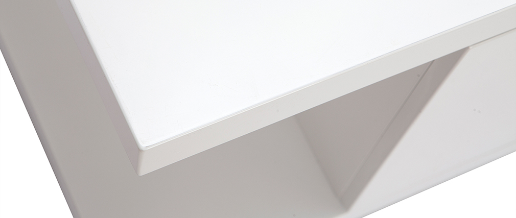 Meuble TV design blanc laqu� brillant L150 cm KARY