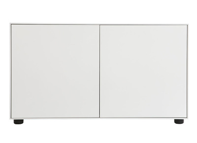 Meuble TV design blanc mat 90x40cm 2 portes MARK