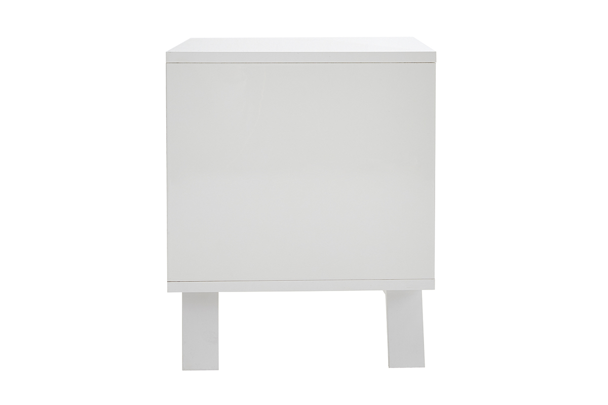 Meuble TV design finition blanc brillant L205 cm NEMA