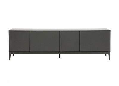 Meuble TV design gris brillant avec rangements L180 cm GRAY