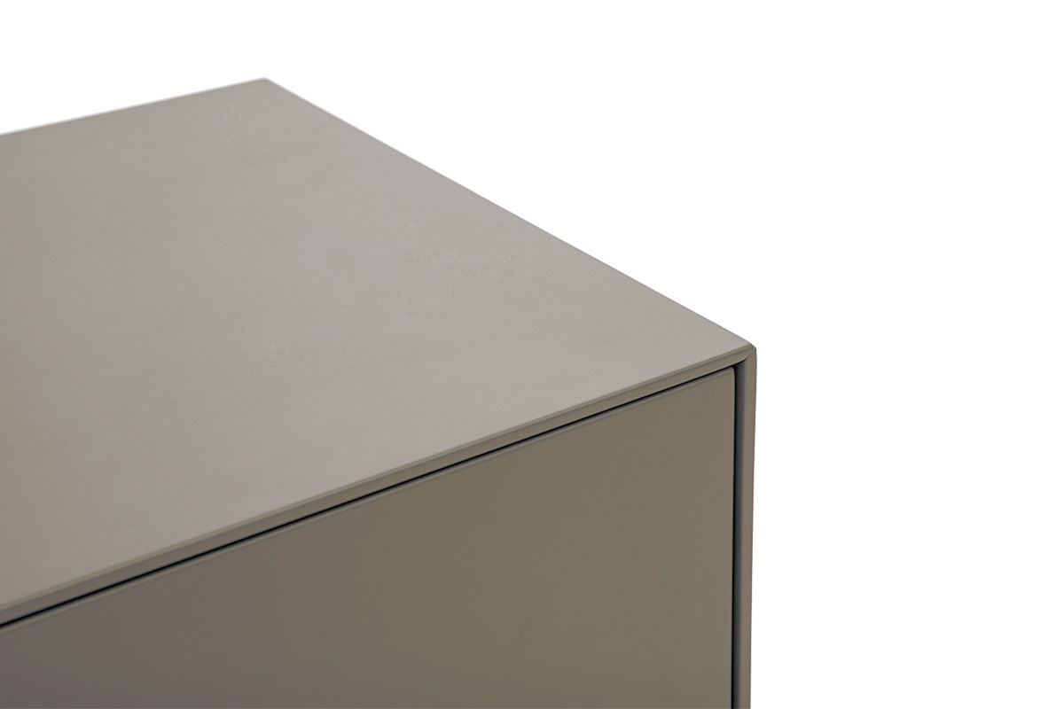 Meuble TV design gris laqu� mat avec rangements L180 cm GRAY