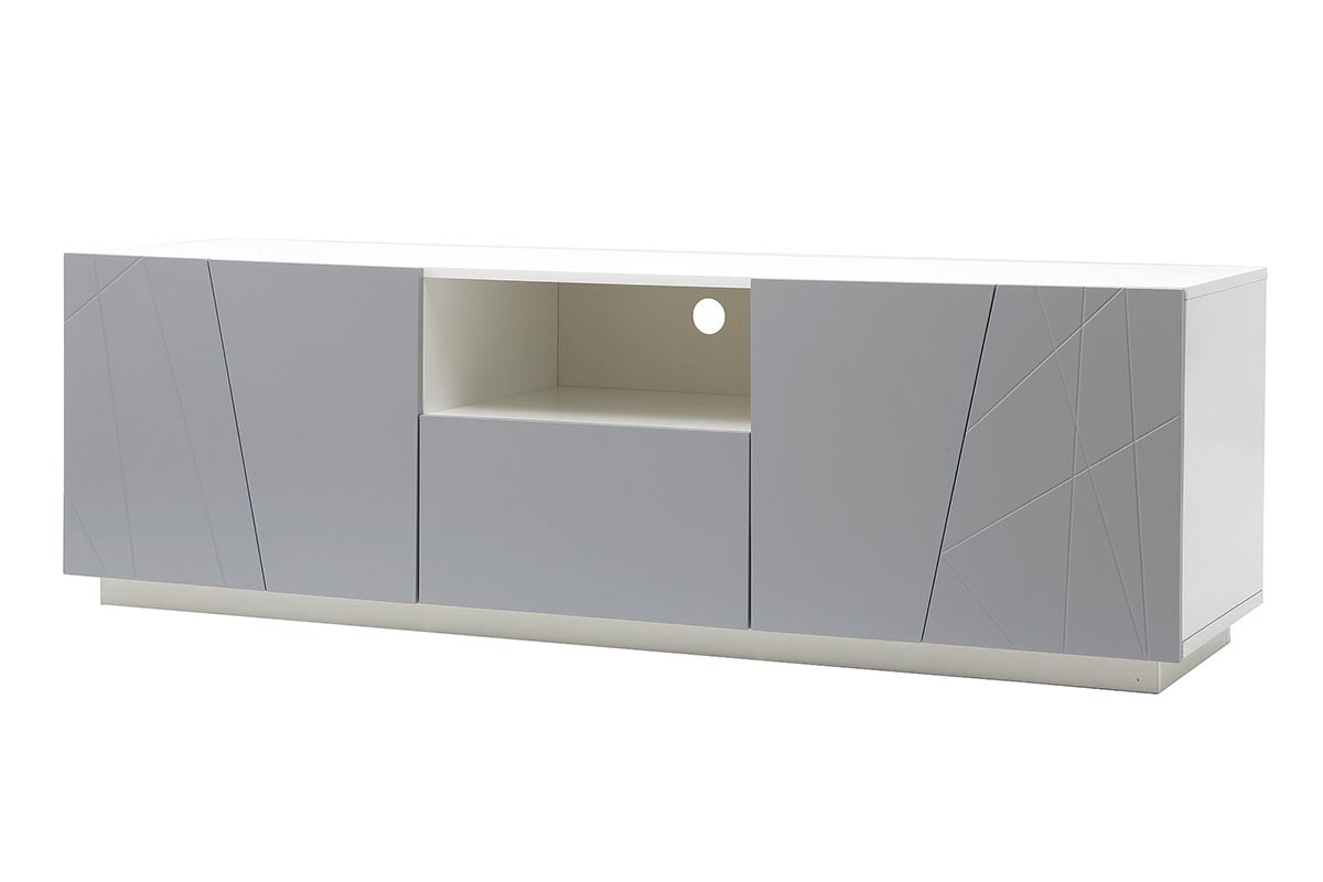 Meuble TV design gris mat ALESSIA