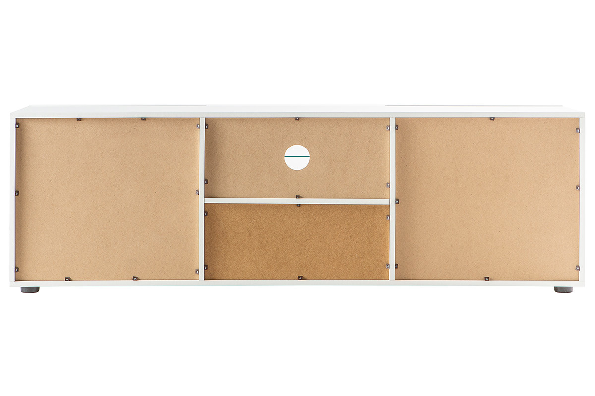 Meuble TV design laqu� blanc 180cm KUBE
