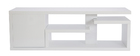 Meuble TV design laqu&eacute; blanc brillant L150 cm HALTON