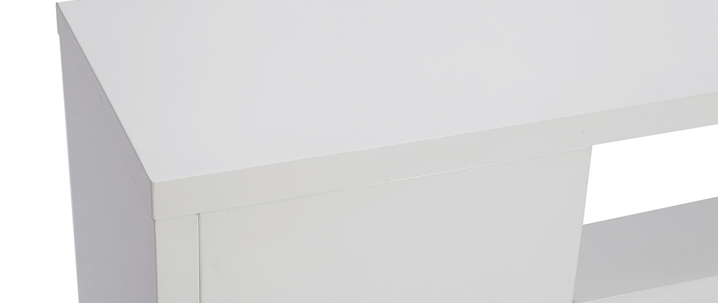 Meuble TV design laqu� blanc brillant L150 cm HALTON