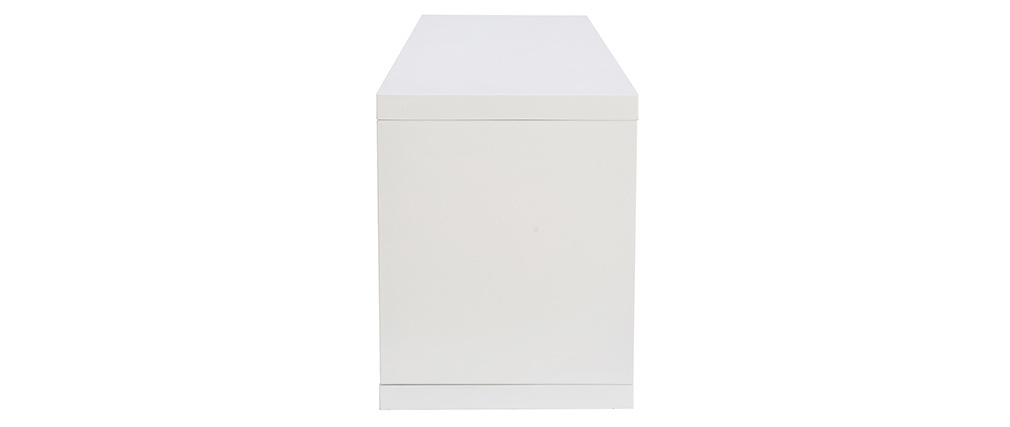 Meuble TV design laqu� blanc brillant L150 cm HALTON