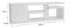 Meuble TV design laqu&eacute; blanc brillant L150 cm HALTON