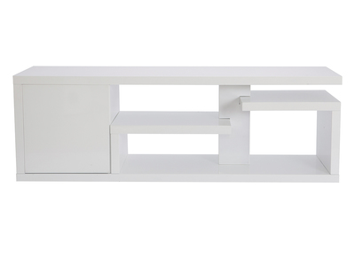 Meuble TV design laqué blanc brillant L150 cm HALTON