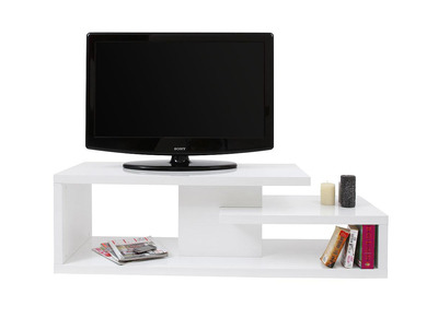Meuble TV design laqu&eacute; blanc HALTON