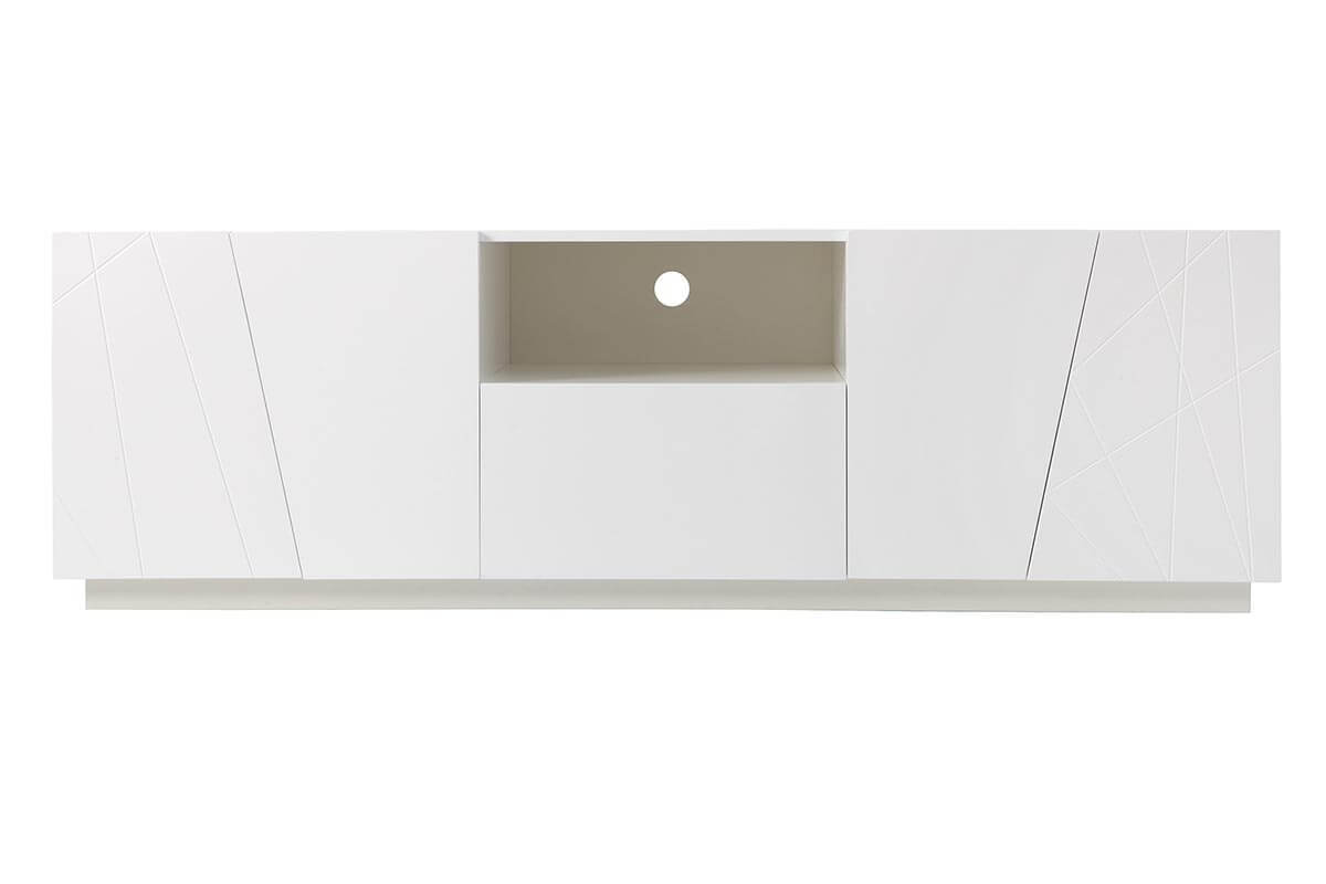 Meuble TV design laque blanc mat ALESSIA