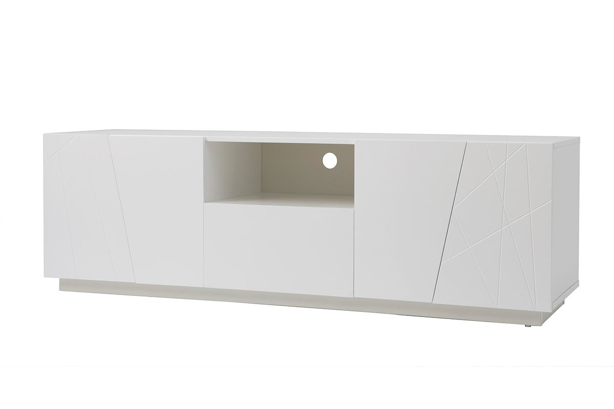 Meuble TV design laque blanc mat ALESSIA