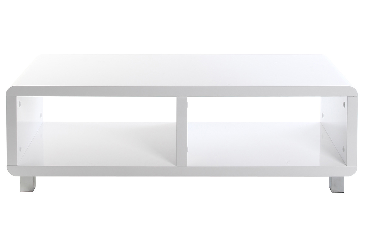 Meuble TV design laqu� brillant blanc PIXY