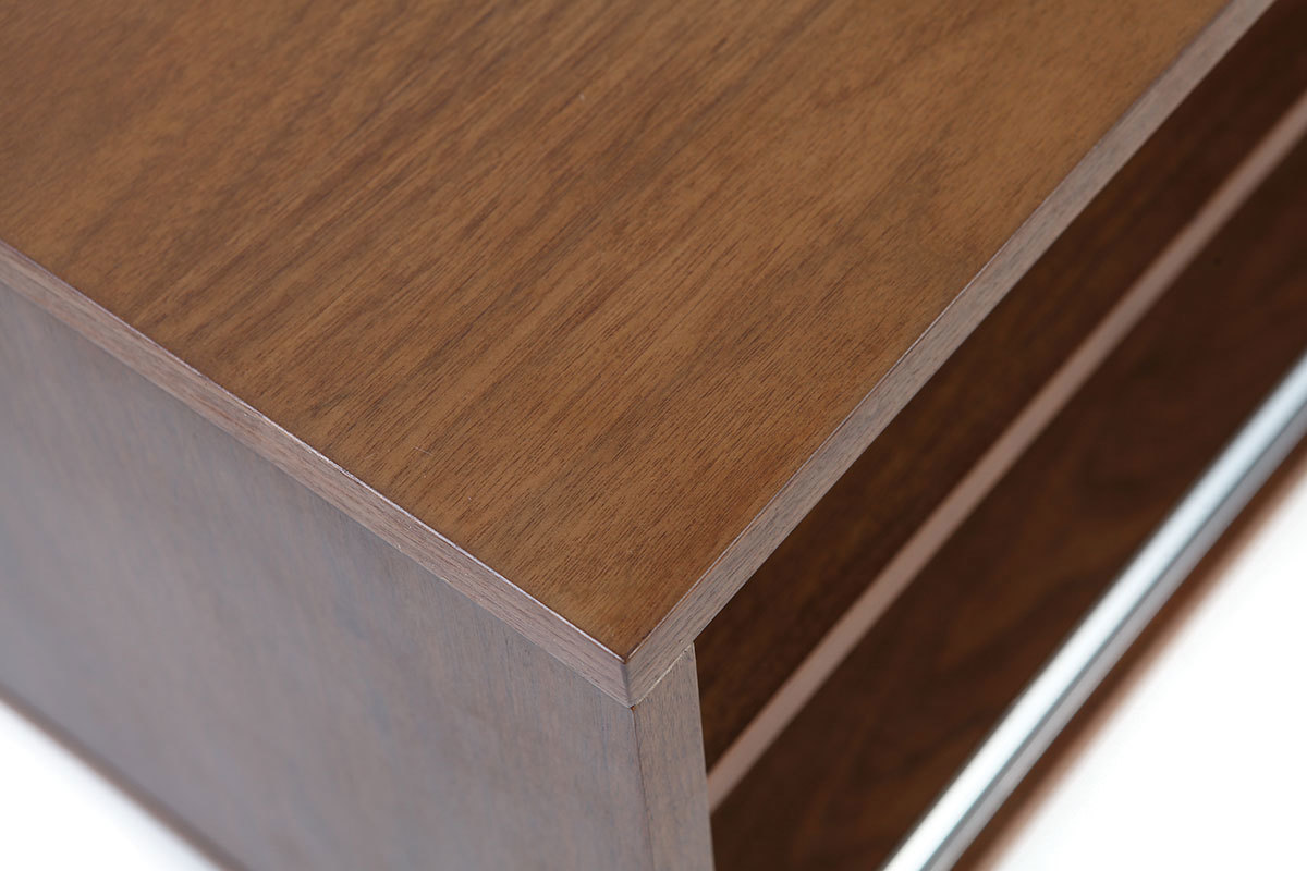 Meuble TV design noyer et noir mat NORMA