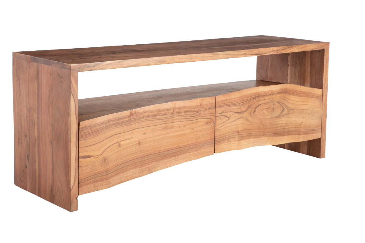 Meuble TV en bois massif avec tiroirs L130 cm BOHEMIAN