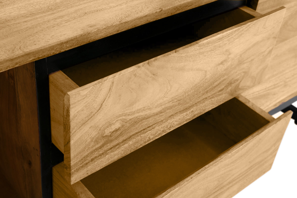 Meuble TV en bois massif L160 cm HOORN