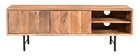 Meuble TV en manguier massif avec portes en relief L120 cm AGRA