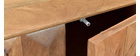 Meuble TV en manguier massif avec portes en relief L120 cm AGRA