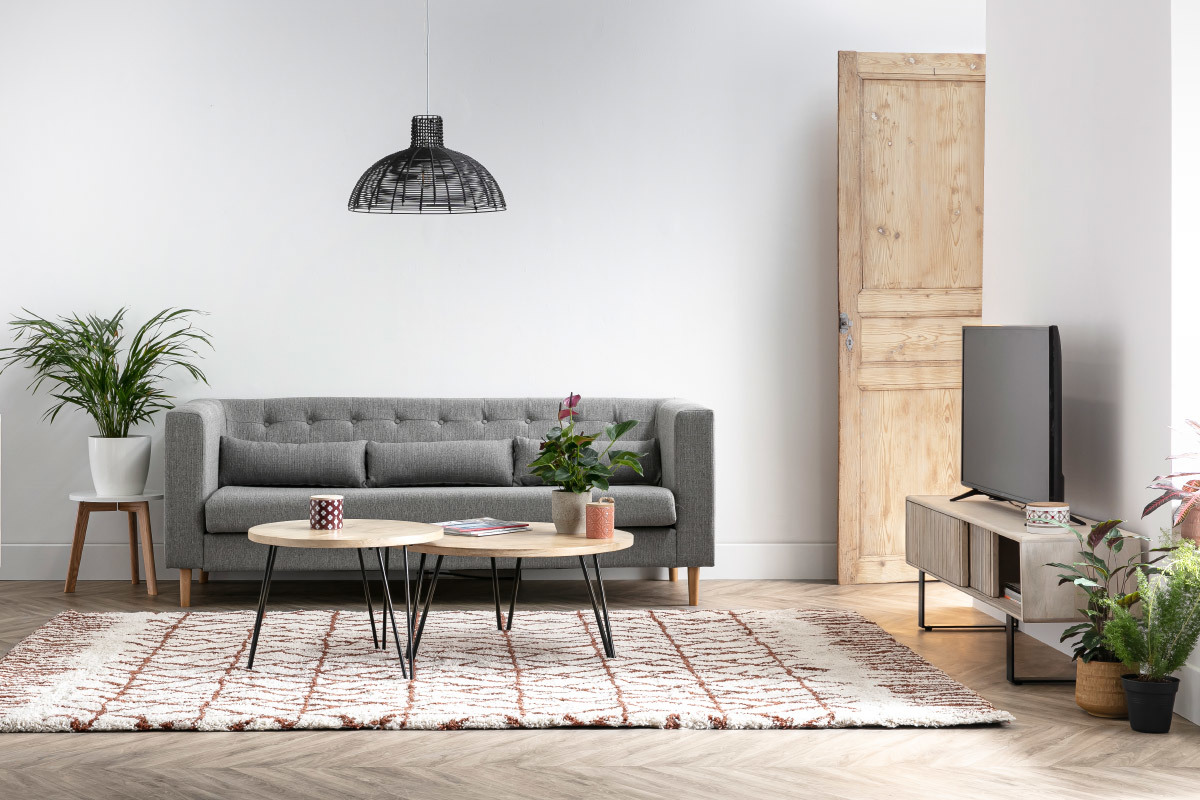 Meuble TV en manguier massif et mtal ITER