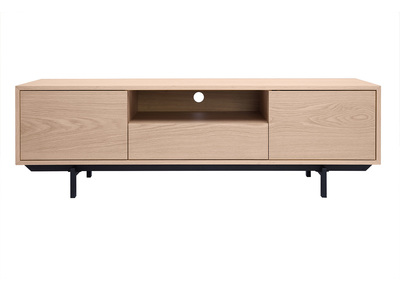 Meuble TV finition bois chêne avec niche ouverte L160 cm MANNY