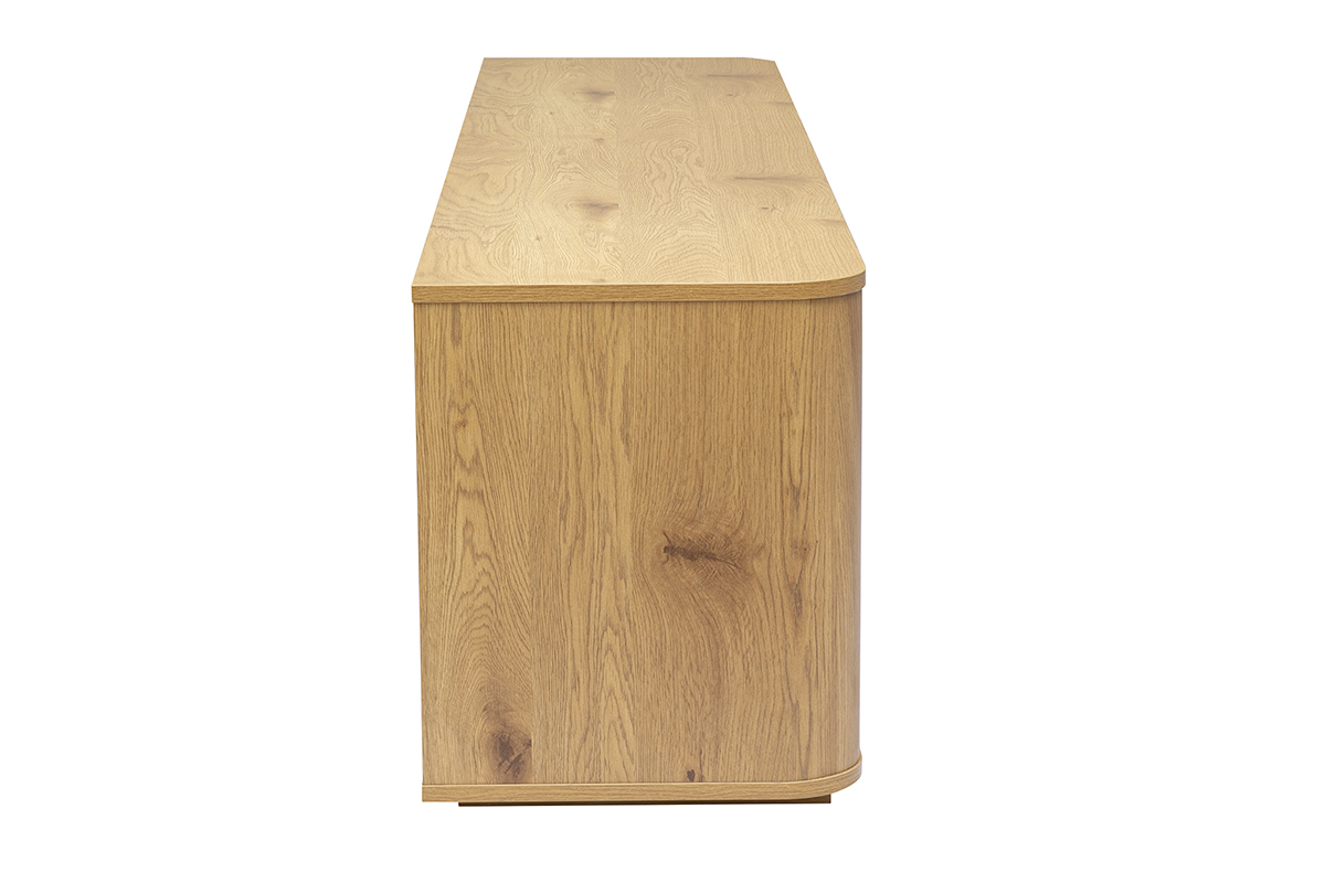 Meuble TV finition bois clair ch�ne 4 portes L180 cm NEGAN