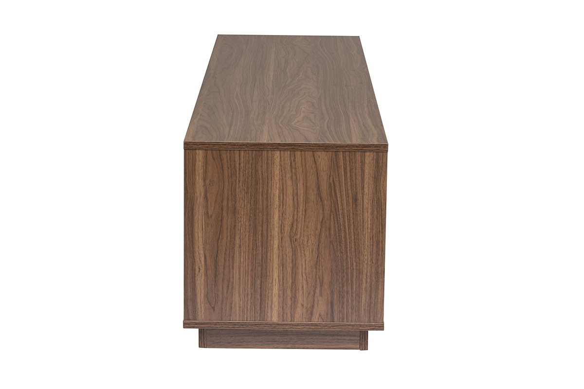 Meuble TV finition bois fonc� noyer 2 tiroirs L160 cm MADERO