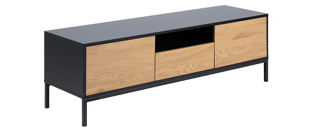 Meuble TV industriel bois et m�tal L140 cm TRESCA