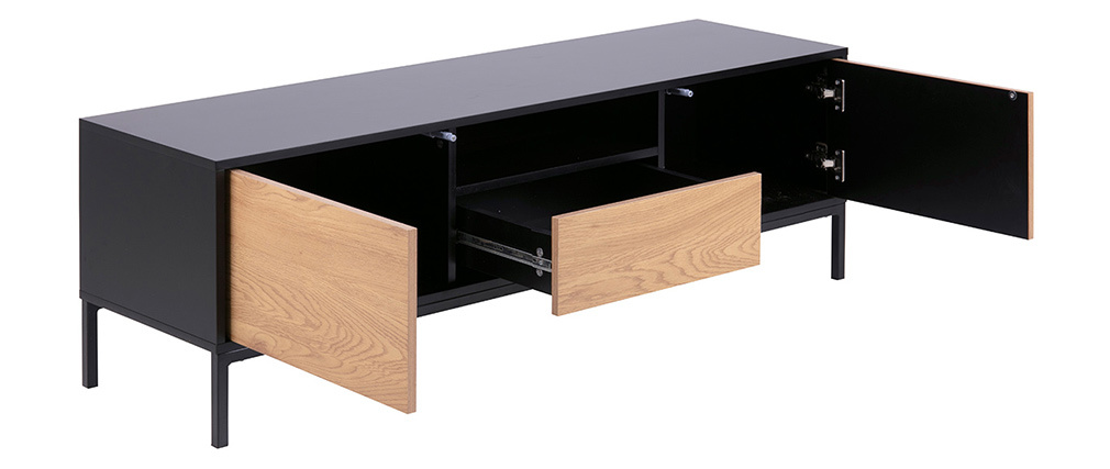 Meuble TV industriel bois et m�tal L140 cm TRESCA