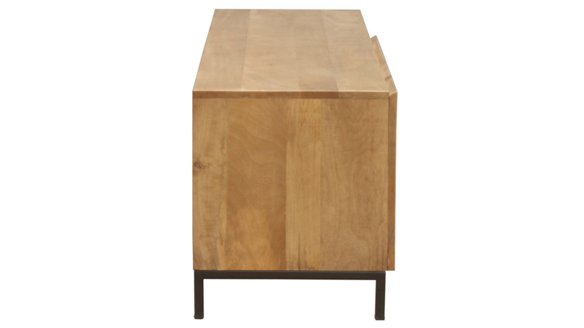 Meuble TV industriel en manguier massif et mtal L145 cm YPSTER