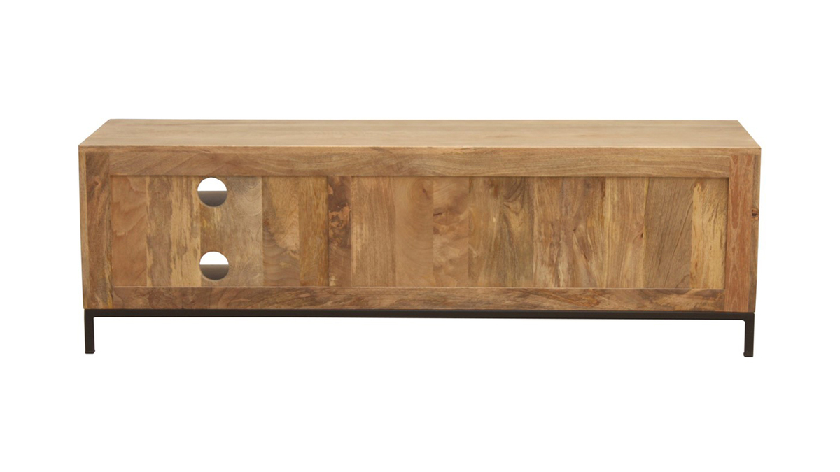 Meuble TV industriel en manguier massif et mtal L145 cm YPSTER