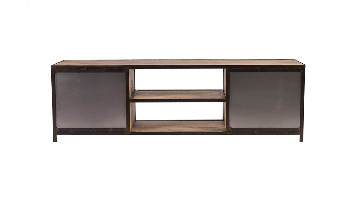 Meuble TV industriel en manguier massif L178 cm INDUSTRIA