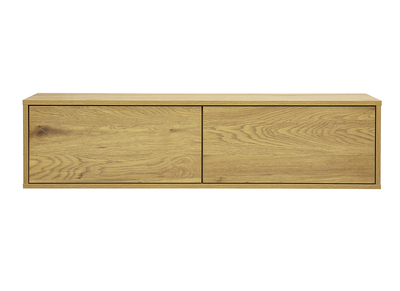Meuble TV mural finition bois clair ch&ecirc;ne L120 cm FLEXO