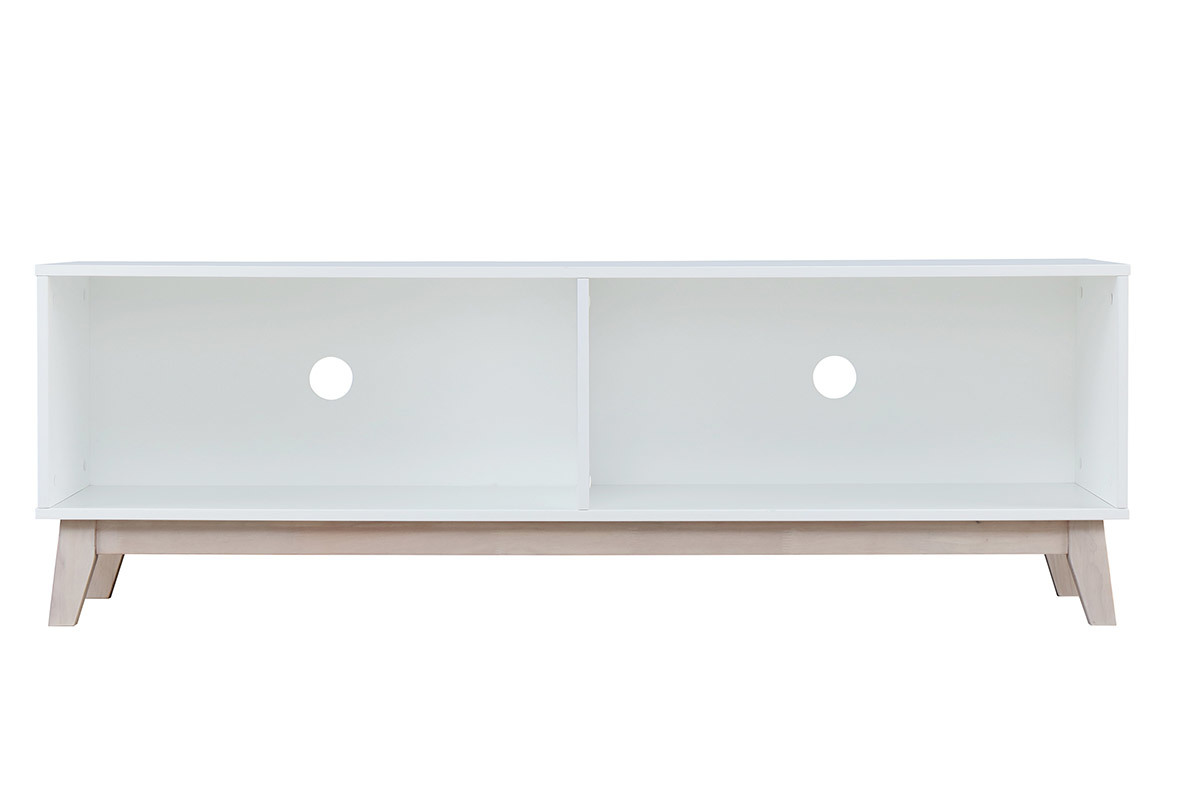 Meuble TV scandinave blanc LEENA