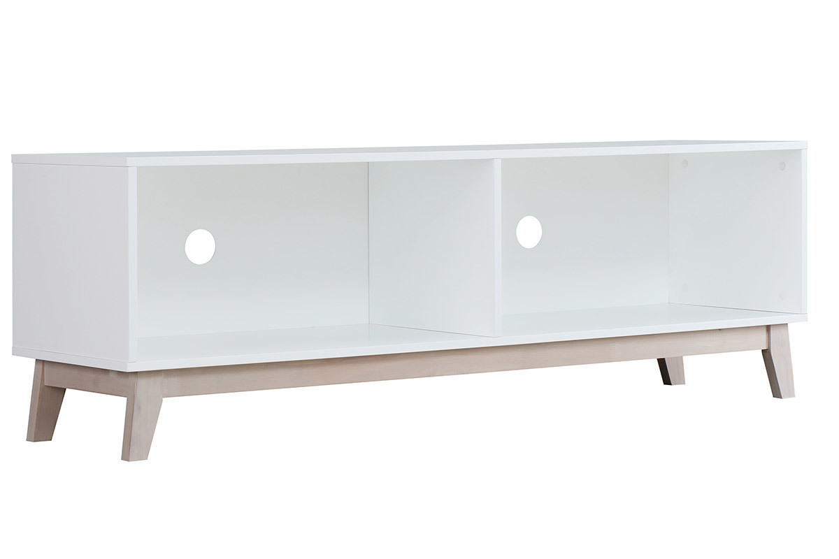 Meuble TV scandinave blanc LEENA