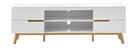 Meuble TV scandinave blanc mat et ch&ecirc;ne SKIVE
