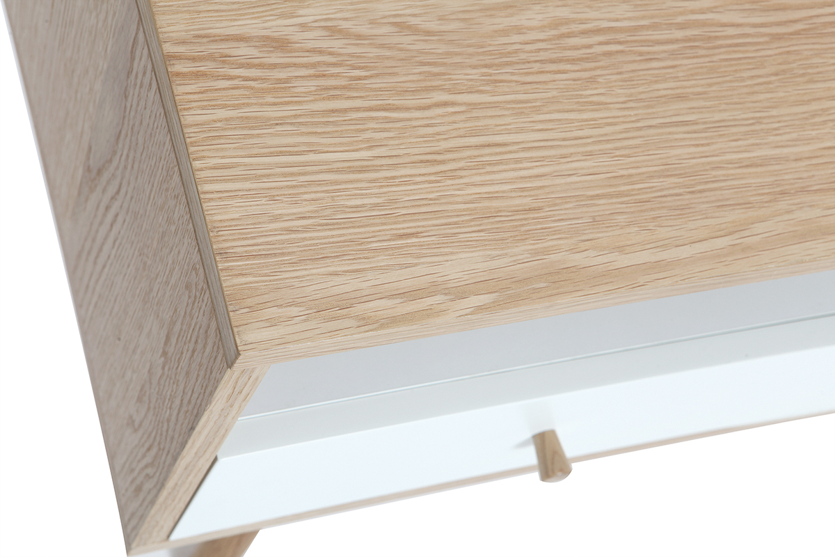 Meuble TV scandinave bois blanc HELIA