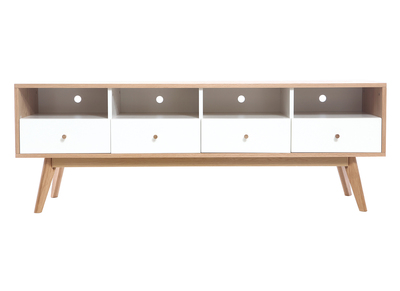 Meuble TV scandinave bois blanc HELIA