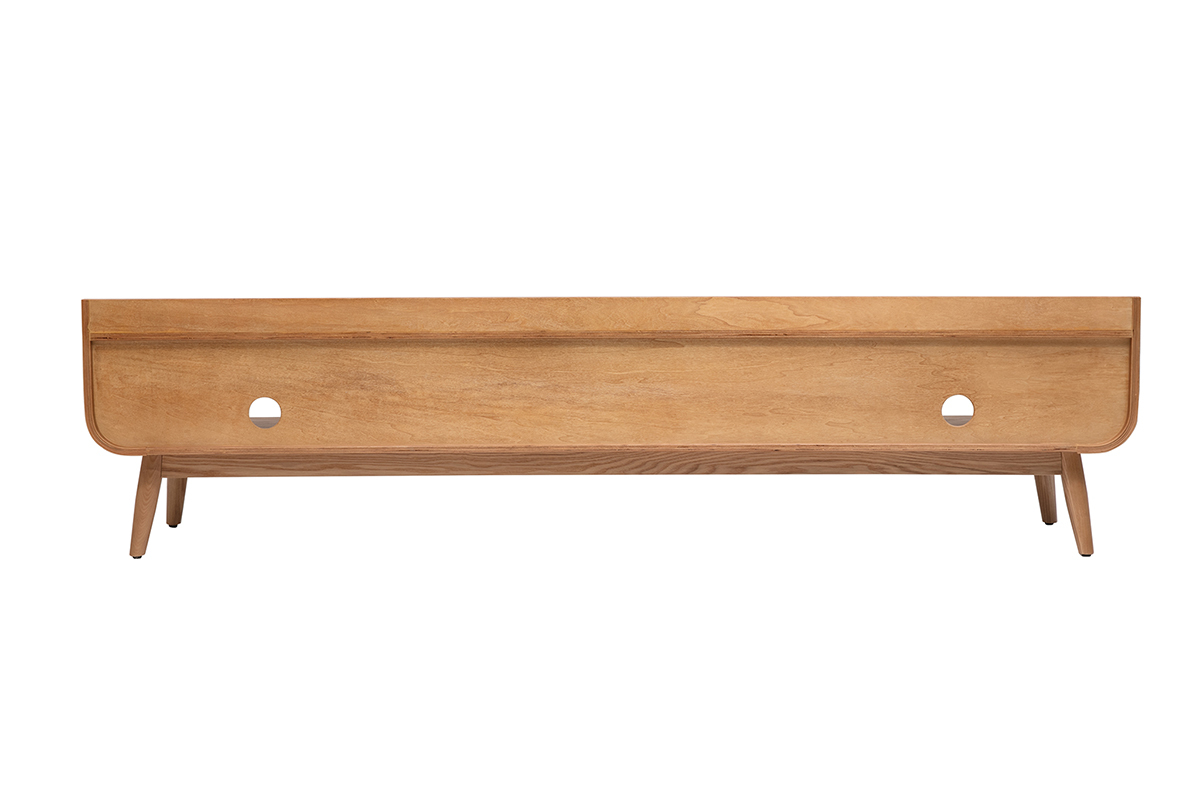 Meuble TV scandinave bois clair fr�ne L200 cm HALLEN