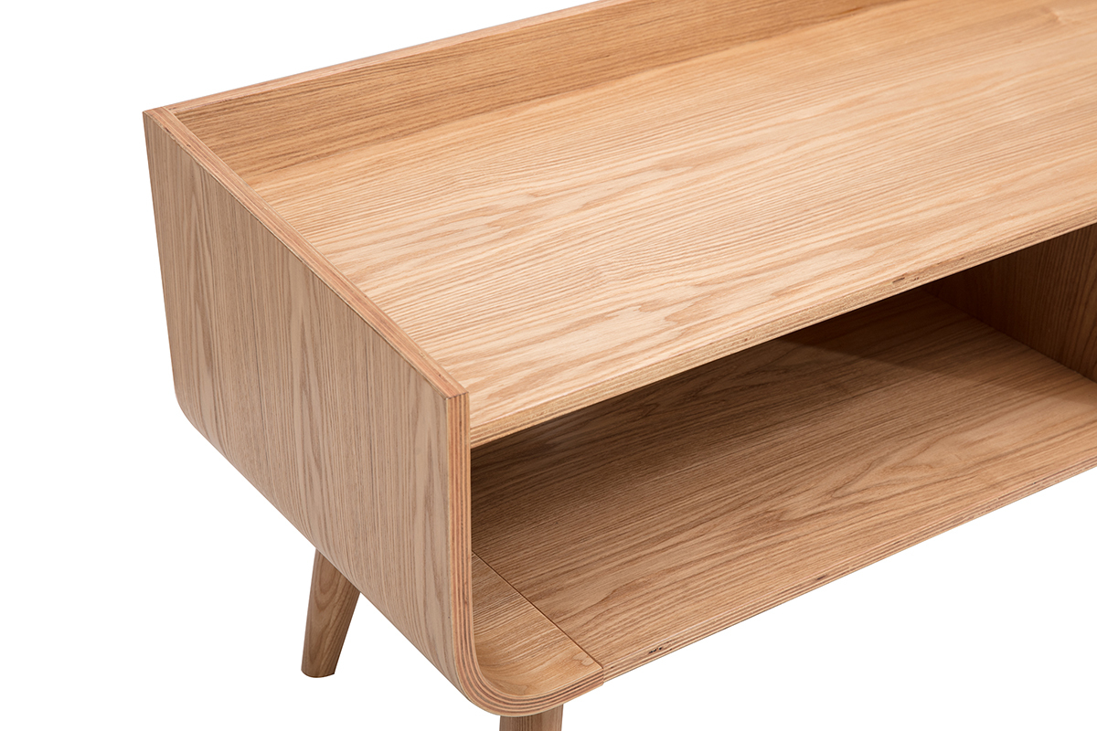 Meuble TV scandinave bois clair fr�ne L200 cm HALLEN