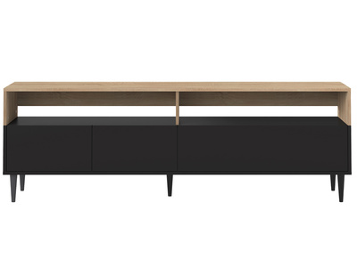 Meuble TV scandinave bois et noir STRIPE