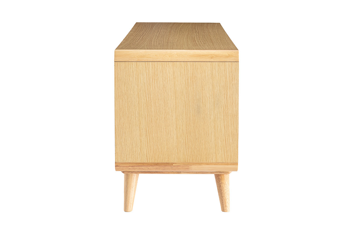 Meuble TV scandinave chne clair et gris COPENHAGUE