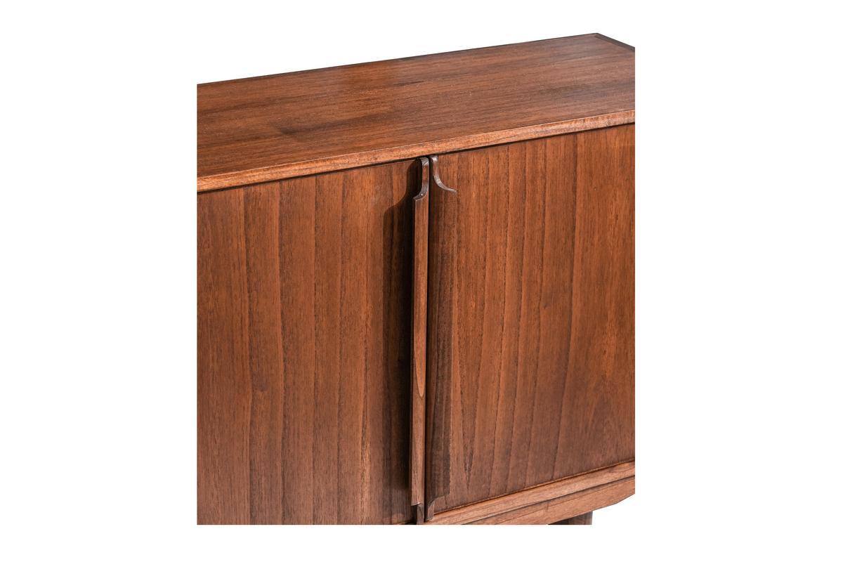 Meuble TV vintage en bois fonc 3 portes L160 cm SEVEN