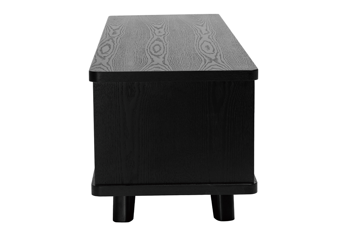 Meuble TV vintage noir avec tiroirs L140 cm FIFTIES