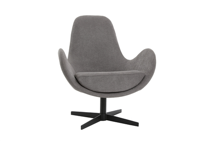 Miliboo & St&eacute;phane Plaza - Fauteuil design velours gris ANDY