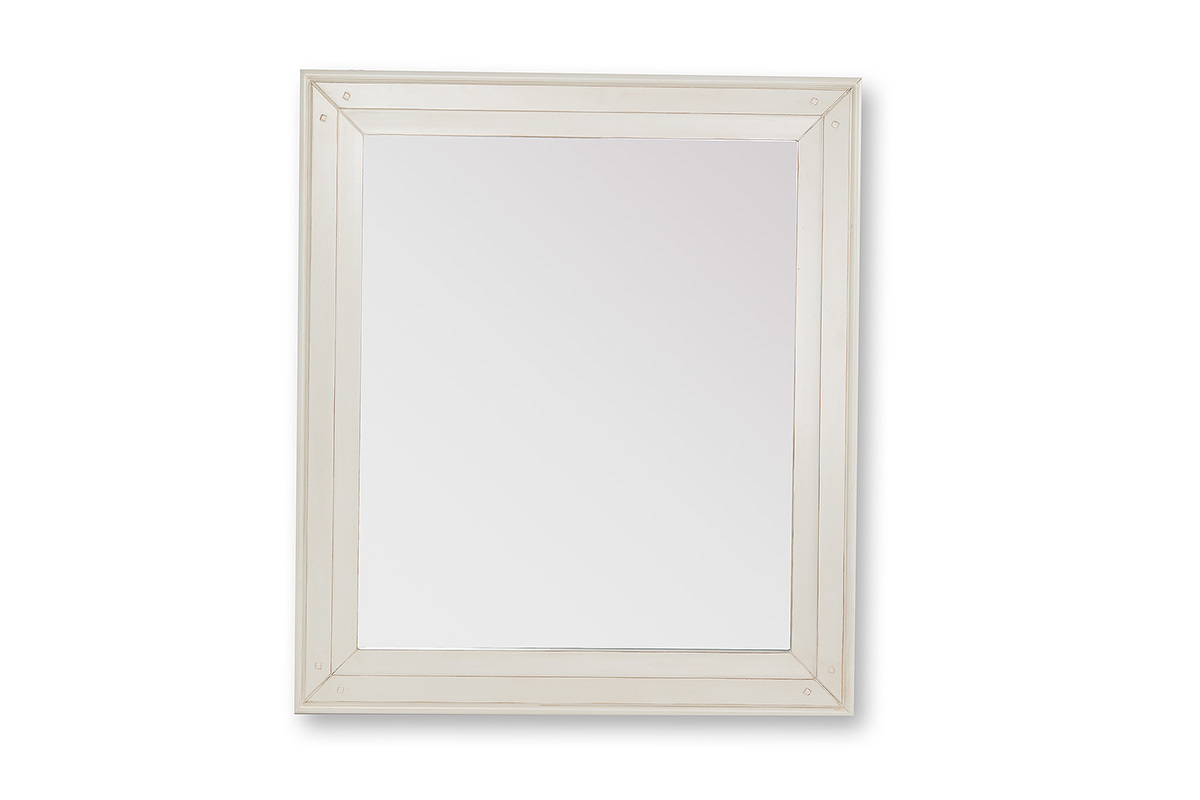 Miroir baroque blanc cass� GUSTAVE